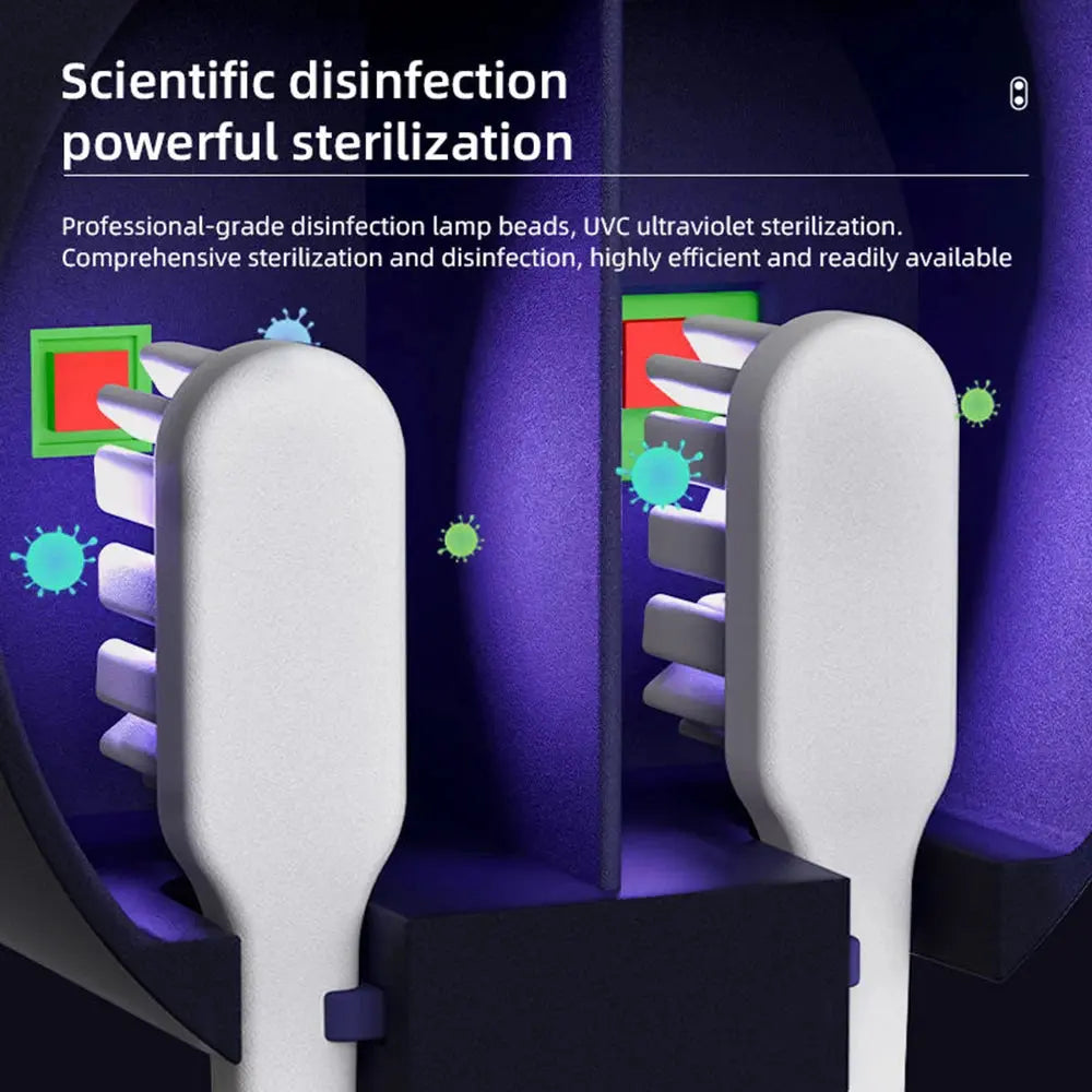 Mini Intelligent UV Toothbrush Sanitizer Holder, Wall Mounted UV Toothbrush Sanitizer Holder, Bathroom Toothbrush Sanitizer