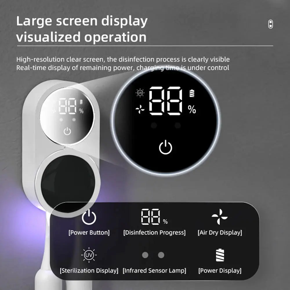 Mini Intelligent UV Toothbrush Sanitizer Holder, Wall Mounted UV Toothbrush Sanitizer Holder, Bathroom Toothbrush Sanitizer