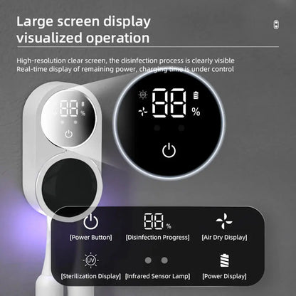 Mini Intelligent UV Toothbrush Sanitizer Holder, Wall Mounted UV Toothbrush Sanitizer Holder, Bathroom Toothbrush Sanitizer
